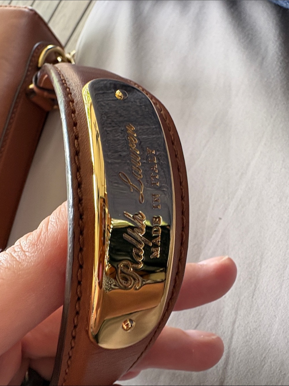 Ralph Lauren Tiffen Calfskin Leather Top-Handle/Shoulder Convertible Adjustable - Picture 2 of 15